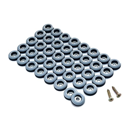 3/4'' Screw on Furniture Glides Sliders-Furnigear PTFE (Teflon) Chair Leg Movers Sliders for Carpet and Hardwood Surface - Move Your Furniture Easy & Safely - Best Floor Protector (40pack) - color: Grayish Blue, size: 3/4" dia -40pack