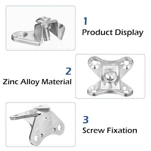 20 Pack L Bracket, Detachable Corner Brace, Heavy Duty Butterfly Metal Brackets with 80 Pcs Screws, Right Angle Support for Wood Furniture Cabinet Shelves Table Chair Bed, Silver