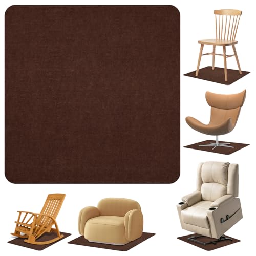Recliner Pads for Hardwood Floors Non Skid, 35"x35" Furniture Floor Mats for Carpet, Anti Slide Office Chair Mat for Floor Protector, Chairs Recliner Rug Non Slip Recliner Grippers (1 Pack Coffee) - color: Coffee, size: 35"x35"-1pack