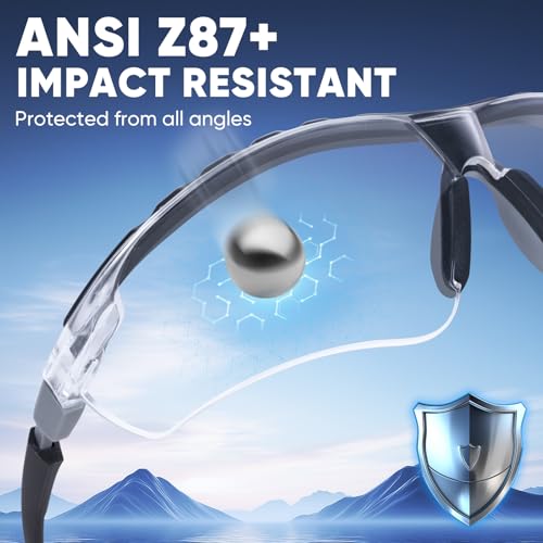 TICONN Anti-Fog Safety Glasses for Men and Women, ANSI Z87.1 Scratch Proof Eye Goggles with Adjustable Arms and UV Protection - style: 10 Pack/Clear
