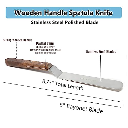 A2Z Scilab Brand Engineering Classic Offset Caulk Tooling Spatula, Stainless Steel (5 Inch Long Offset Blade) - style: 5 Inch Long Offset Blade