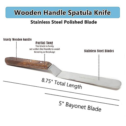 A2Z Scilab Brand Engineering Classic Offset Caulk Tooling Spatula, Stainless Steel (5 Inch Long Offset Blade) - style: 5 Inch Long Offset Blade