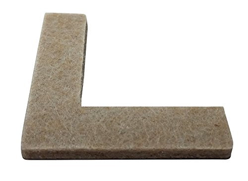 Shepherd Hardware 9816 1-1/2-Inch Heavy Duty Self-Adhesive Felt Corner Furniture Pads, 8-Pack, Beige
