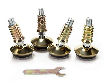 Swivel Furniture Levelers - Adjustable Leveling Legs for Tables Chairs Cabinets Felt Pads Included (4, D34mm Swivel Golden) - size: D34mm Swivel Golden