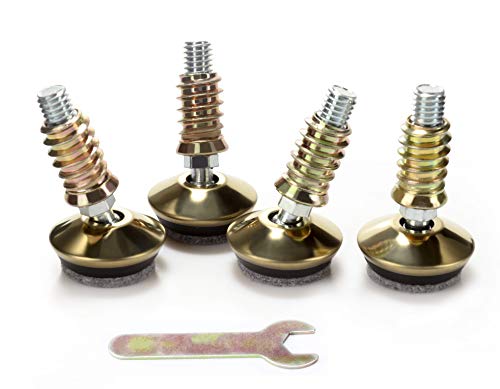 Swivel Furniture Levelers - Adjustable Leveling Legs for Tables Chairs Cabinets Felt Pads Included (4, D34mm Swivel Golden) - size: D34mm Swivel Golden