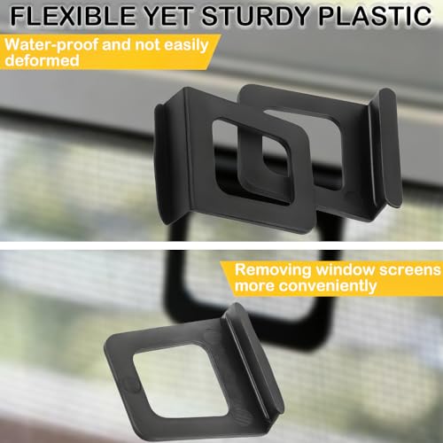 40 Pcs Window Screen Pull Tabs Screens Lift Hollow Tabs Installed in Flat Spline Channel Window Screen Frame Replacement Repair Clip Kit