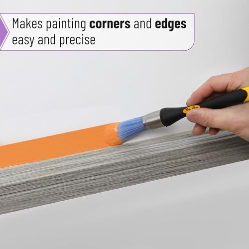 Bates- Trim Paint Brush Set, 0.45 Inch, 2 Pack, Ergonomic Non-Slip Handle, Synthetic Bristles, Trim Brushes for Painting - color: Yellow-black, size: 0.45 Inch, 2 Pack