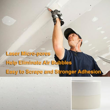 Drywall Paper Tape, Ultra-Thin Fiber Paper Drywall Joint Tape for Seam Patch for Wall Sheetrock Ceiling Crack, White 2'' x 250ft - color: White 250ft