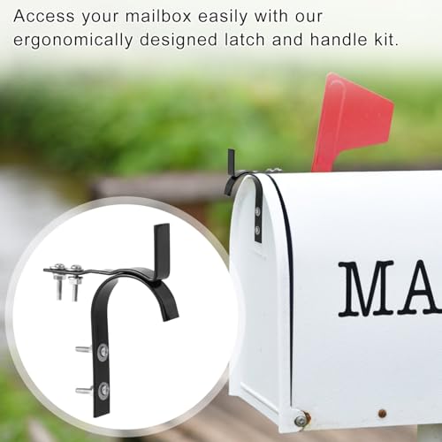 Mailbox Latch and Handle Kit, Metal Secure Replacement Set for Mailbox Door Repair Accessories with Screws Gaskets Nuts Easy to Install Compatible with Most Standard Mail Boxes