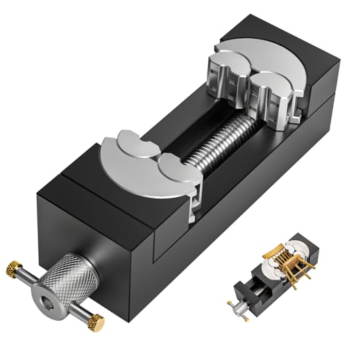 Luvan Mini Drill Press Vise, Small Bench Vise Clamp for Any Shape 2.44" Jaw Opening Self-Adjusting Smart Fractal Vise, Precision Aluminum Hobby Mini Table Clamp for DIY,Crafts,Jewelry Making,Repair - color: Mini Vise Clamp