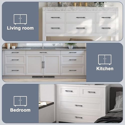 5 Pack Hole Centers 5 inch Matte Black Cabinet Handles, Stainless Steel Kitchen Cabinet Pulls, T Bar Hareware Pull Handle for Drawers Dressers Cabinets - color: Black, size: Hole Centers: 5inch