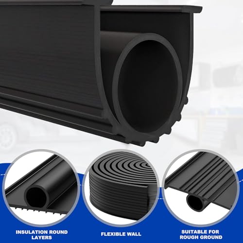 DGSL Garage Door Seals Bottom Rubber Weather Stripping Kit Seal Strip Replacement, Universal Weatherproof Threshold Buffering Sealing Rubber 5/16 inch T Ends (10 Ft, Black) - color: Black, size: 10 Ft