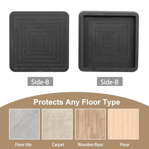 Anxingo 8Pcs 2.5Inch Non-Slip Bed Leg Pads, Rubber Furniture Pad Protector, Furniture Coasters Cups for Hardwood Floors (Black)