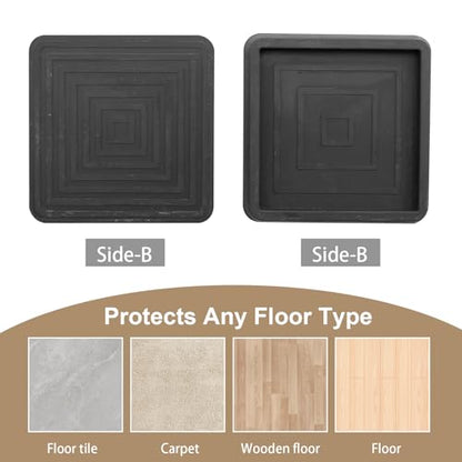 Anxingo 8Pcs 2.5Inch Non-Slip Bed Leg Pads, Rubber Furniture Pad Protector, Furniture Coasters Cups for Hardwood Floors (Black)