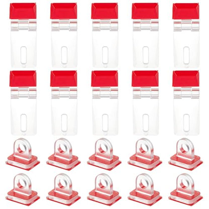 BENECREAT 20 Sets Self-Adhesive Latch Buckles, Transparent Acrylic Cabinet Hinges, Folding Hinge Kit for Aquarium Lid and Furniture Display Stand, 1.6x0.6x0.2 inches