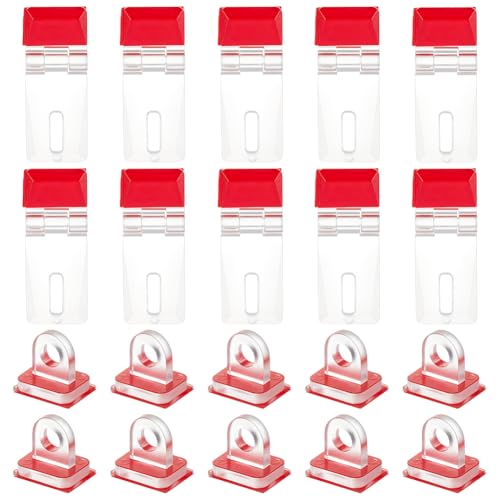 BENECREAT 20 Sets Self-Adhesive Latch Buckles, Transparent Acrylic Cabinet Hinges, Folding Hinge Kit for Aquarium Lid and Furniture Display Stand, 1.6x0.6x0.2 inches