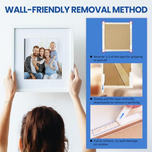 Double Sided Tape 2" x 9.85 FT, Damage Free Removable Mounting Tape Heavy Duty, No Residue PE Foam Tape Strips, Extra Strong Adhesive Tape Waterproof for Paint Wall Picture Hanging Poster Crafts - size: 2in x 9.85ft