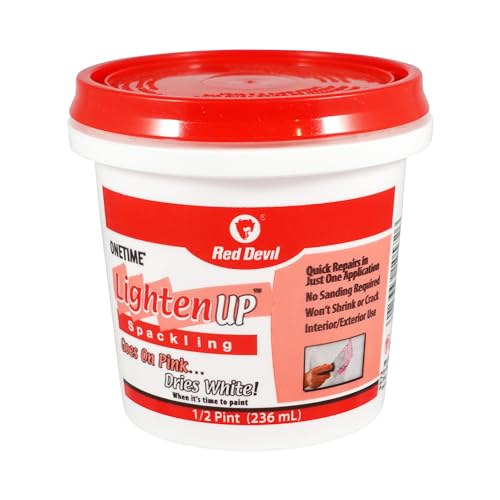 Red Devil 0572 ONETIME Lighten Up Lightweight Spackling, 1/2 Pint - size: 1 Pack, style: 1/2 Pint