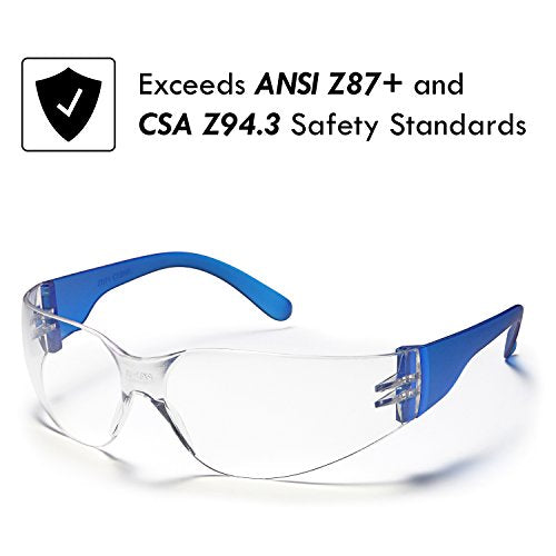 12 Pack Safety Glasses ANSI Z87+ Certified Protective Eyewear Goggles for Men and Women with UV Eye Protection - color: Rainbow