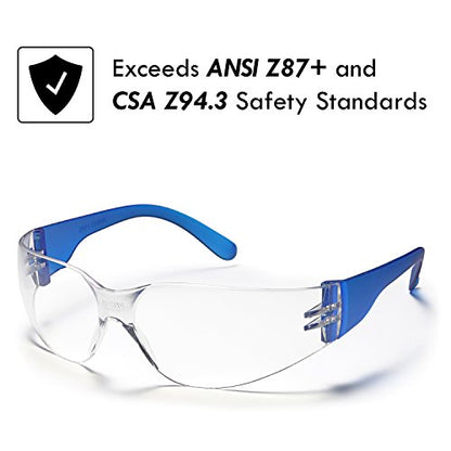 12 Pack Safety Glasses ANSI Z87+ Certified Protective Eyewear Goggles for Men and Women with UV Eye Protection - color: Rainbow