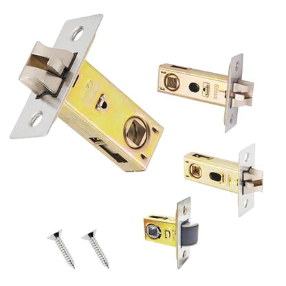 Qrity 35mm Tubular Latch, Forked Mortice Mute Latch with Stainless Steel Panel for Internal Doors, Lever Handles - size: 35mm
