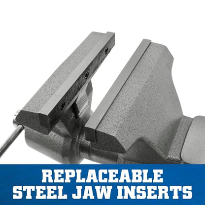 Wilton Mechanics Pro Bench Vise, 10" Jaw(Width-12", Opening-5-1/4") Throat (Model 8100M), gray - size: 10 in.