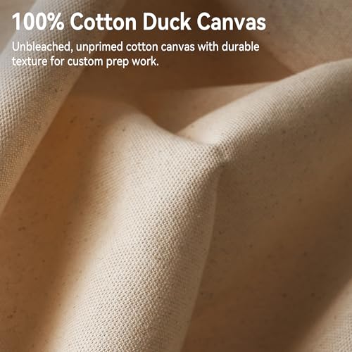PHOENIX Canvas Fabric by the Yard - 72 Inch x 1 Yard (6ft x 3 ft) - Cotton Duck Natural Material for Crafts Backing, Drop Cloth for Painting - size: 72" x 1 yard
