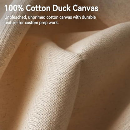 PHOENIX Canvas Fabric by the Yard - 72 Inch x 6 Yard (6ft x 18 ft) - Cotton Duck Natural Material for Crafts Backing, Drop Cloth for Painting - size: 72" x 6 yard