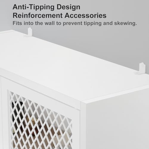 Launica Over The Toilet Storage, Industrial Bathroom Organizer Over Toilet, Freestanding Over Toilet Bathroom Storage Cabinet with Rack, Wood Metal Bathroom Space Saver Shelf Over Toilet, White Oak - color: White Oak