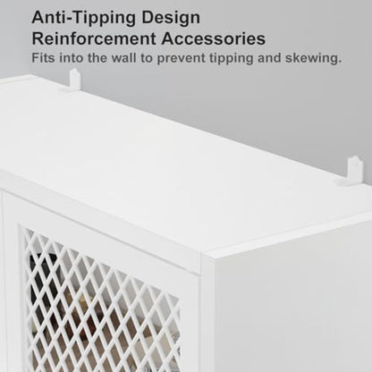 Launica Over The Toilet Storage, Industrial Bathroom Organizer Over Toilet, Freestanding Over Toilet Bathroom Storage Cabinet with Rack, Wood Metal Bathroom Space Saver Shelf Over Toilet, White Oak - color: White Oak