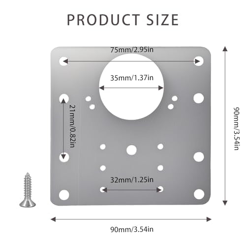 6PCS Cabinet Hinge Repair Plate Kit – Stainless Steel Hinge Repair Plates for Cabinet Doors, Kitchen, Cupboards & Furniture with Mounting Screws