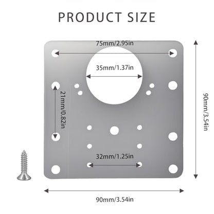 6PCS Cabinet Hinge Repair Plate Kit – Stainless Steel Hinge Repair Plates for Cabinet Doors, Kitchen, Cupboards & Furniture with Mounting Screws