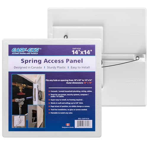 EASY-EXS Access Panels Spring-Fit 14"x14" (External 16"x16") Square (SAP1414) for Drywall, celing, Electrical, Plumbing Hole Covers - size: 14"x14" - 1 Pcs