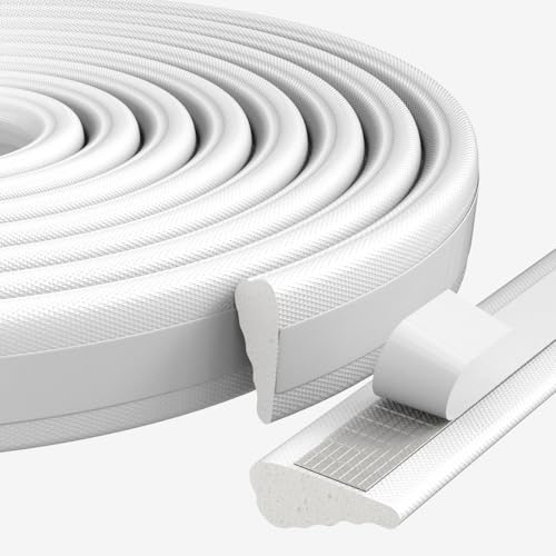 9.8 Ft Weather Stripping Seal Strip for Doors/Windows,Soundproofing Window Insulation Draft Stopper for Winter, Selfadhesive Foam Weather Strip for Door Frame,Door Gap Filler Noise Blocker(White) - color: White, size: 9.8 feet
