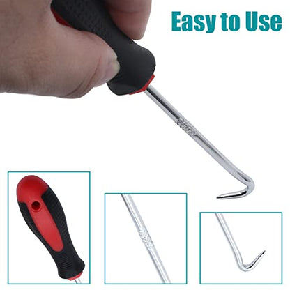 3 Pcs Window Door Screen Repair Kit, Screen Spline Roller Tool with Wooden Handle & Nylon Bearing Wheels and Removal Hook
