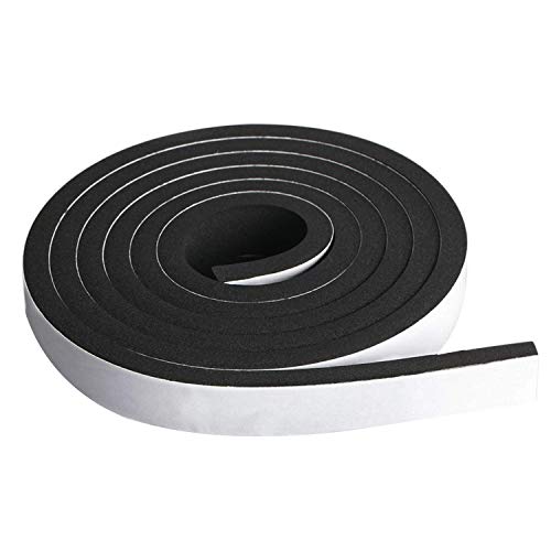 Neoprene Foam Strip Roll by Dualplex, 1" Wide x 10' Long x 1/4" Thick, Weather Seal High Density Stripping with Adhesive Backing – Weather Strip Roll Insulation Foam Strips - size: 1" Wide X 10' Long X 1/4" Thick
