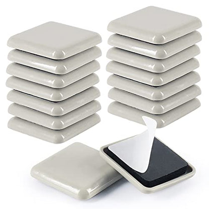 Stick Furniture Sliders, 40mm 16pcs Furniture Glides for Easy Moving on Carpet Hardwood (Beige) - color: Beige, size: Square