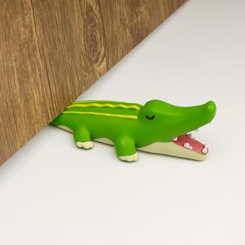 Cute Door Stopper, Cartoon Crocodile Animal Door Stop, 1 Pack Decorative Door Wedge for Home and Office Floor(Patented) - color: Crocodile