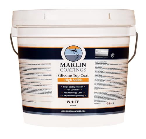 100% Silicone Roof Sealant - Self Leveling - Complete Waterproofing - Easy One Coat Application - Designed for Your RV, Camper, Trailer, Commercial Building... (1 Gallon, White) - color: White, size: 1 Gallon