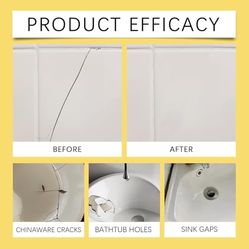 Tile Repair Kit Waterproof & Long-Lasting, Easy-to-Use Tub & Ceramic Tile Crack, Hole, Chip & Scratch Repair for Kitchen, Bathroom, Wall, Floor & Decorative Surfaces