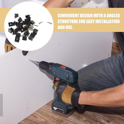 Uonlytech 100Pcs Repair Kit with Angle Wedges and Resistant Screws for Furniture Reinforcement and Easy Installation with Corner Braces