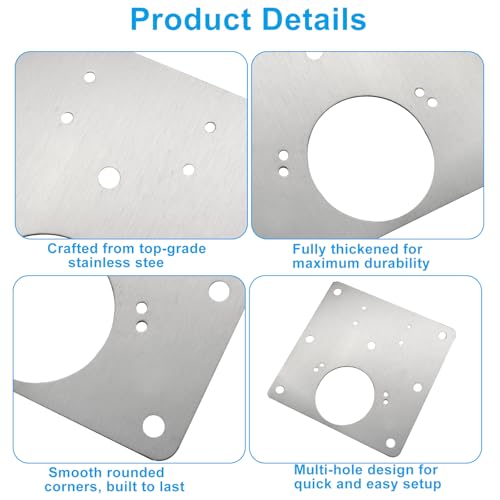 Zorfeter 6 Pcs 3.54 x 3.54 Inch Cabinet Hinge Repair Plate, Large Metal Hinge Repair Board Stainless Steel Cabinet Hinges, Fixing Brackets for Kitchen Cupboard Door Locker Cabinet Door - size: Large