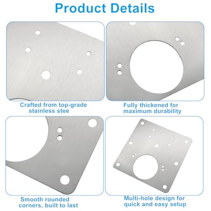 Zorfeter 6 Pcs 3.54 x 3.54 Inch Cabinet Hinge Repair Plate, Large Metal Hinge Repair Board Stainless Steel Cabinet Hinges, Fixing Brackets for Kitchen Cupboard Door Locker Cabinet Door - size: Large