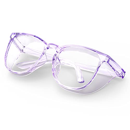 Stylish Safety Glasses, Clear Anti-Fog Anti-Scratch Protective Glasses For Men And Women - color: Light Purple
