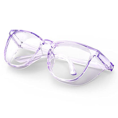 Stylish Safety Glasses, Clear Anti-Fog Anti-Scratch Protective Glasses For Men And Women - color: Light Purple