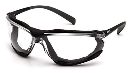 Pyramex Proximity Safety Glasses Eye Protection, Amber H2X Anti-Fog - color: Clear H2max Anti-fog Lens/ Black Frame