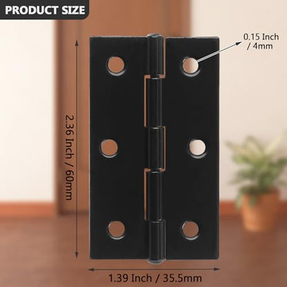 Murtenze 6 Pack 2.5 Inch Door Hinges, Black Butt Hinges with Mounting Screws - color: Black, size: 2.5 Inch - 6PCS