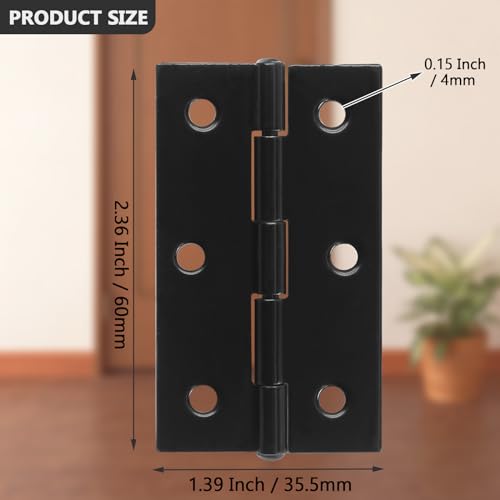 Murtenze 6 Pack 2.5 Inch Door Hinges, Black Butt Hinges with Mounting Screws - color: Black, size: 2.5 Inch - 6PCS