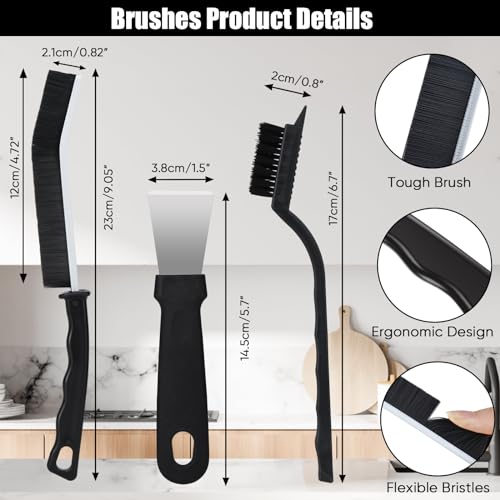 Crevice Cleaning Brush,8 Pcs Cleaning Supplies,Hard Bristle Crevice Cleaning Brush,Crevice Cleaning Brushes for Household Use Bathroom Tiles Kitchen Practical and Durable - color: Colorful01