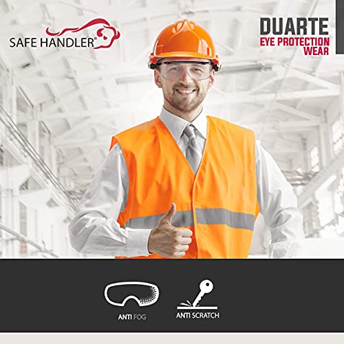 SAFE HANDLER Duarte Premium Safety Glasses Over Eyeglasses; ANSI Z87.1 Impact Resistant Polycarbonate Lenses with Anti-Fog & Scratch, UV400 Protection Safety Goggles (144 Pairs) - style: 144 Pairs